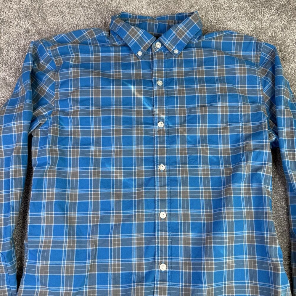 Bonobos Shirt Mens Medium Blue Plaid Slim Fit Long Sleeve Button Down Preppy